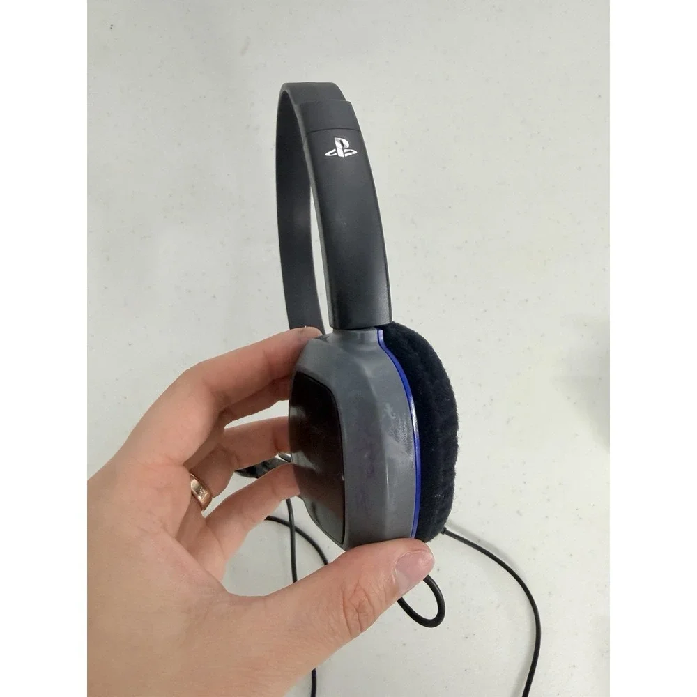 PlayStation Mono Chat Gaming Headset Grey Black Wired Single Ear Hook